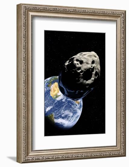 Asteroid Approaching Earth-null-Framed Photographic Print