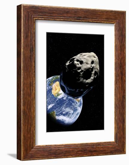 Asteroid Approaching Earth-null-Framed Photographic Print