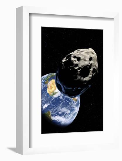 Asteroid Approaching Earth-null-Framed Photographic Print