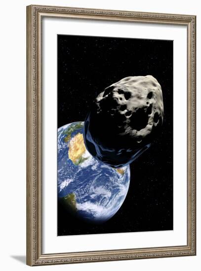 Asteroid Approaching Earth-null-Framed Photographic Print