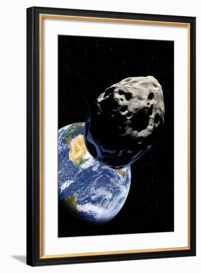 Asteroid Approaching Earth-null-Framed Photographic Print