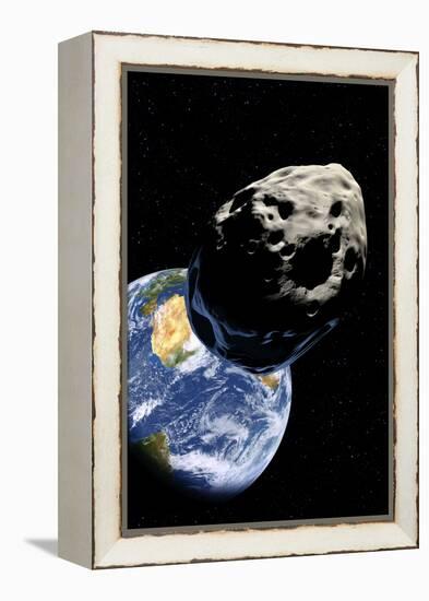 Asteroid Approaching Earth-null-Framed Premier Image Canvas