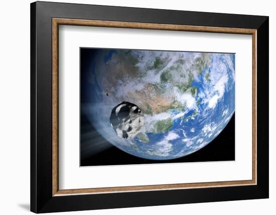 Asteroid Approaching Earth-null-Framed Photographic Print