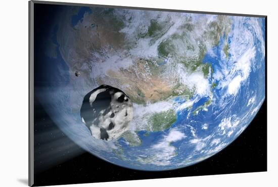 Asteroid Approaching Earth-null-Mounted Photographic Print