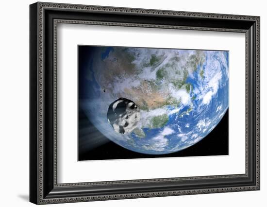 Asteroid Approaching Earth-null-Framed Photographic Print