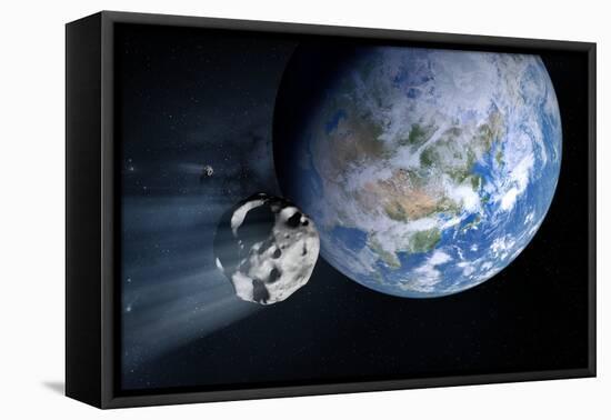 Asteroid Approaching Earth-null-Framed Premier Image Canvas