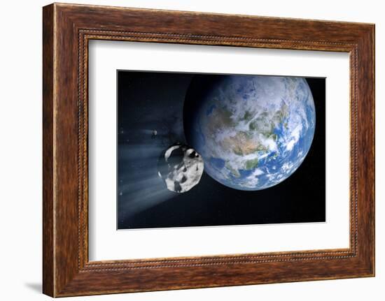 Asteroid Approaching Earth-null-Framed Photographic Print