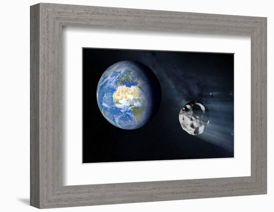 Asteroid Approaching Earth-null-Framed Photographic Print