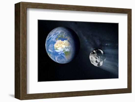 Asteroid Approaching Earth-null-Framed Photographic Print