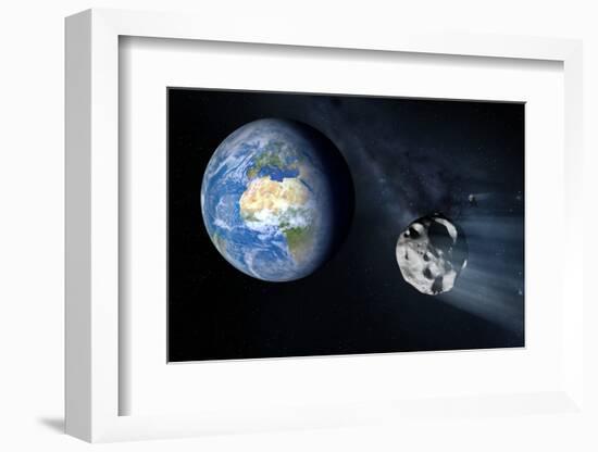 Asteroid Approaching Earth-null-Framed Photographic Print