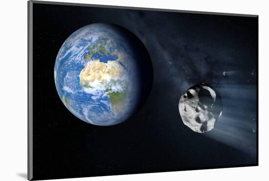 Asteroid Approaching Earth-null-Mounted Photographic Print