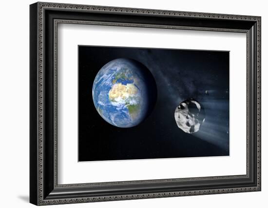 Asteroid Approaching Earth-null-Framed Photographic Print