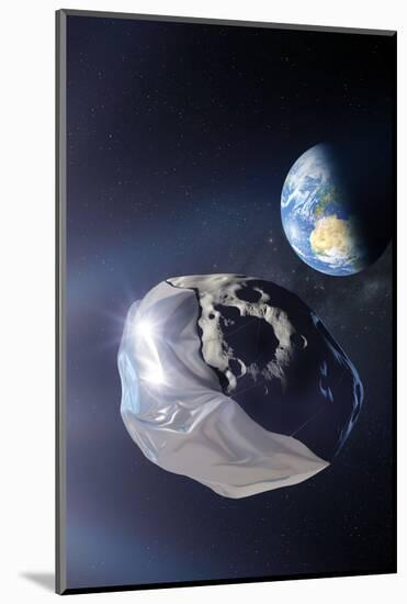 Asteroid Deflection Using Foil-null-Mounted Photographic Print