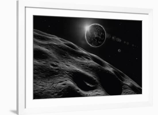 Asteroid Eclipse - Noir-David A Hardy-Framed Giclee Print