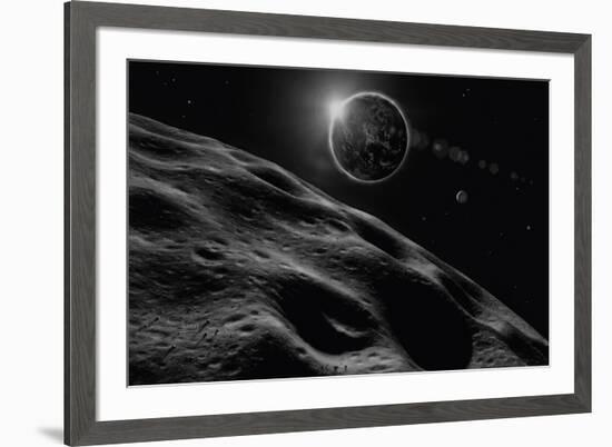 Asteroid Eclipse - Noir-David A Hardy-Framed Giclee Print