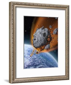 Asteroid Hurtling Towards Earth-null-Framed Art Print
