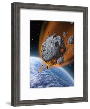 Asteroid Hurtling Towards Earth-null-Framed Art Print