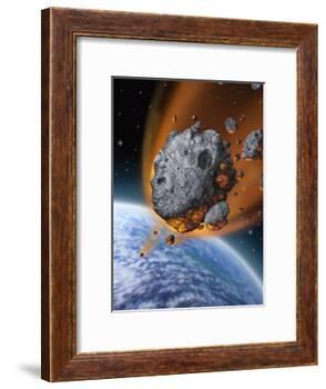 Asteroid Hurtling Towards Earth-null-Framed Art Print