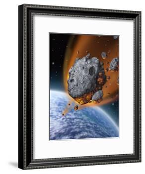 Asteroid Hurtling Towards Earth-null-Framed Art Print