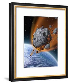 Asteroid Hurtling Towards Earth-null-Framed Art Print