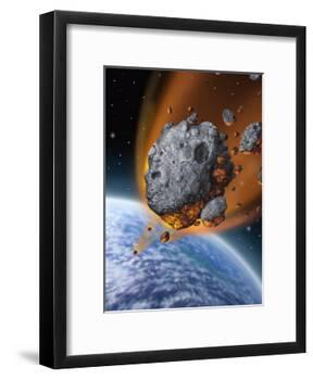 Asteroid Hurtling Towards Earth-null-Framed Art Print