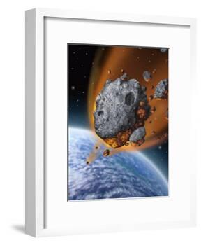 Asteroid Hurtling Towards Earth-null-Framed Art Print