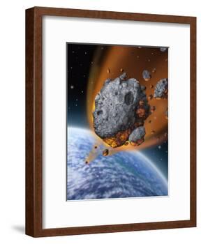 Asteroid Hurtling Towards Earth-null-Framed Art Print