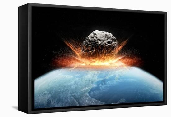 Asteroid Impact, Artwork-null-Framed Premier Image Canvas