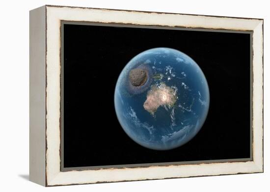 Asteroid Impact, Artwork-null-Framed Premier Image Canvas