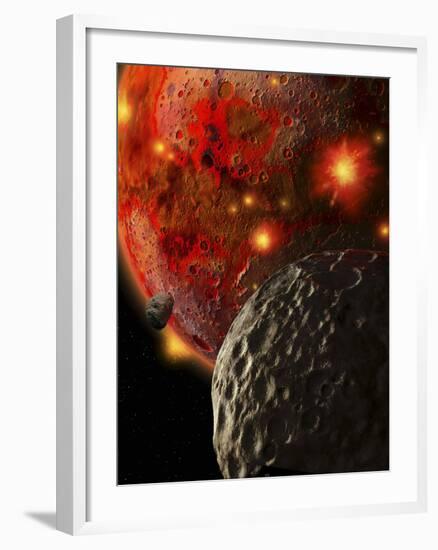 Asteroid Impacts on the Early Earth-Stocktrek Images-Framed Photographic Print