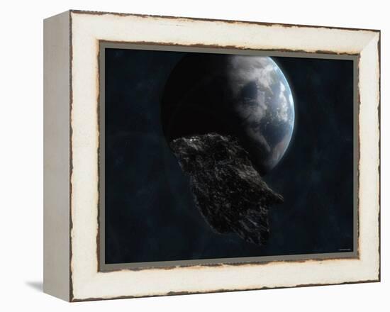 Asteroid in Front of the Earth-Stocktrek Images-Framed Premier Image Canvas
