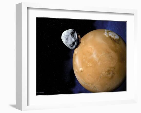 Asteroid Near Mars, Artwork-Detlev Van Ravenswaay-Framed Photographic Print