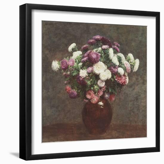 Asters in a Vase, 1875-Ignace Henri Jean Fantin-Latour-Framed Giclee Print