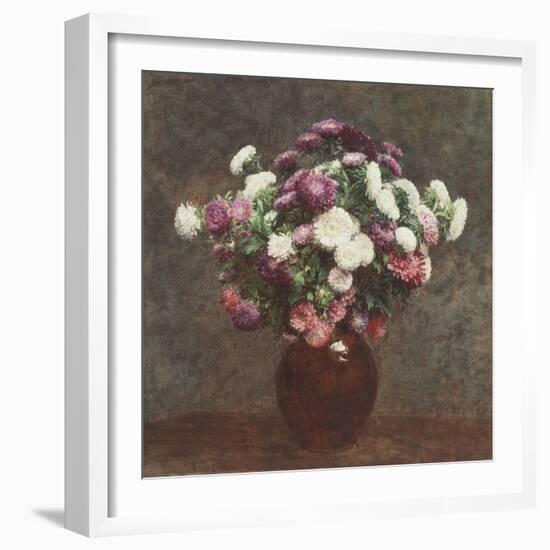 Asters in a Vase, 1875-Ignace Henri Jean Fantin-Latour-Framed Giclee Print