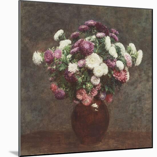 Asters in a Vase, 1875-Ignace Henri Jean Fantin-Latour-Mounted Giclee Print