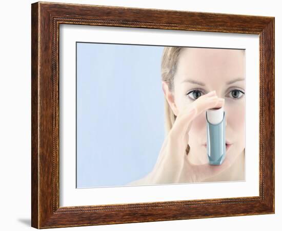 Asthma Inhaler Use-Gavin Kingcome-Framed Photographic Print