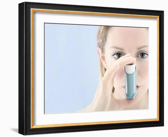 Asthma Inhaler Use-Gavin Kingcome-Framed Photographic Print