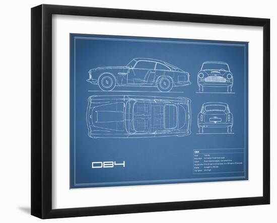 Aston DB4 -Blue-Mark Rogan-Framed Art Print