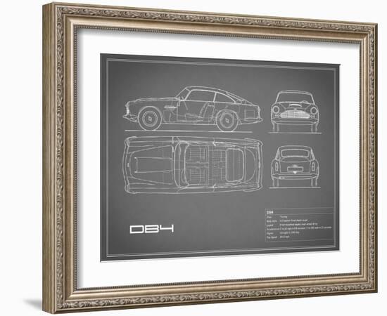 Aston DB4 -Grey-Mark Rogan-Framed Art Print