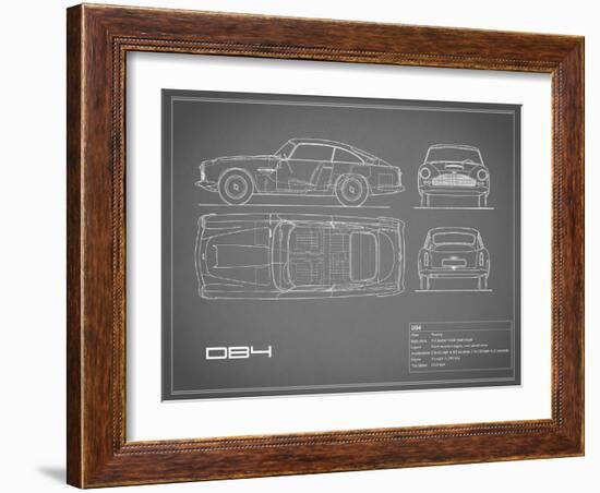 Aston DB4 -Grey-Mark Rogan-Framed Art Print
