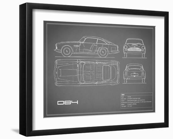 Aston DB4 -Grey-Mark Rogan-Framed Art Print