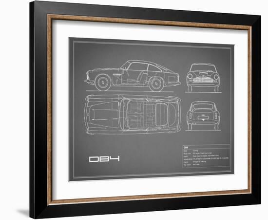 Aston DB4 -Grey-Mark Rogan-Framed Art Print