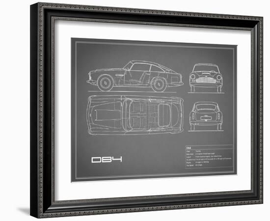 Aston DB4 -Grey-Mark Rogan-Framed Art Print