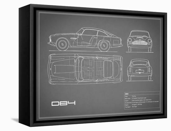 Aston DB4 -Grey-Mark Rogan-Framed Stretched Canvas