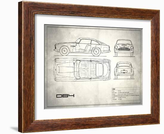 Aston DB4 White-Mark Rogan-Framed Art Print