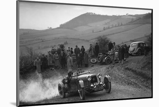 Aston Martin 2-seater of JD Keightley competing in the MG Car Club Midland Centre Trial, 1938-Bill Brunell-Mounted Photographic Print