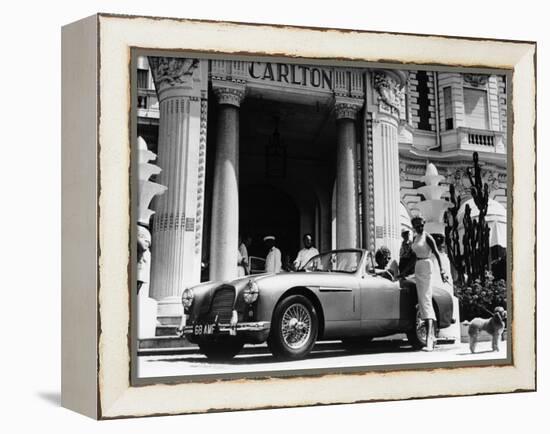 Aston Martin DB2-4 Outside the Hotel Carlton, Cannes, France, 1955-null-Framed Premier Image Canvas