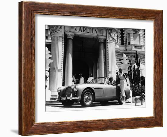 Aston Martin DB2-4 Outside the Hotel Carlton, Cannes, France, 1955-null-Framed Photographic Print