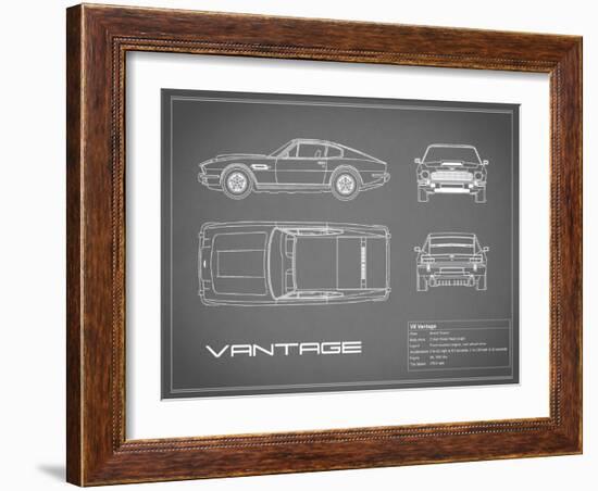 Aston V8 Vantage-Grey-Mark Rogan-Framed Art Print