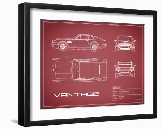 Aston V8 Vantage-Maroon-Mark Rogan-Framed Art Print